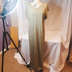 Old Navy Olive Green Maxi Length Cotton Dress Size Lg Tall